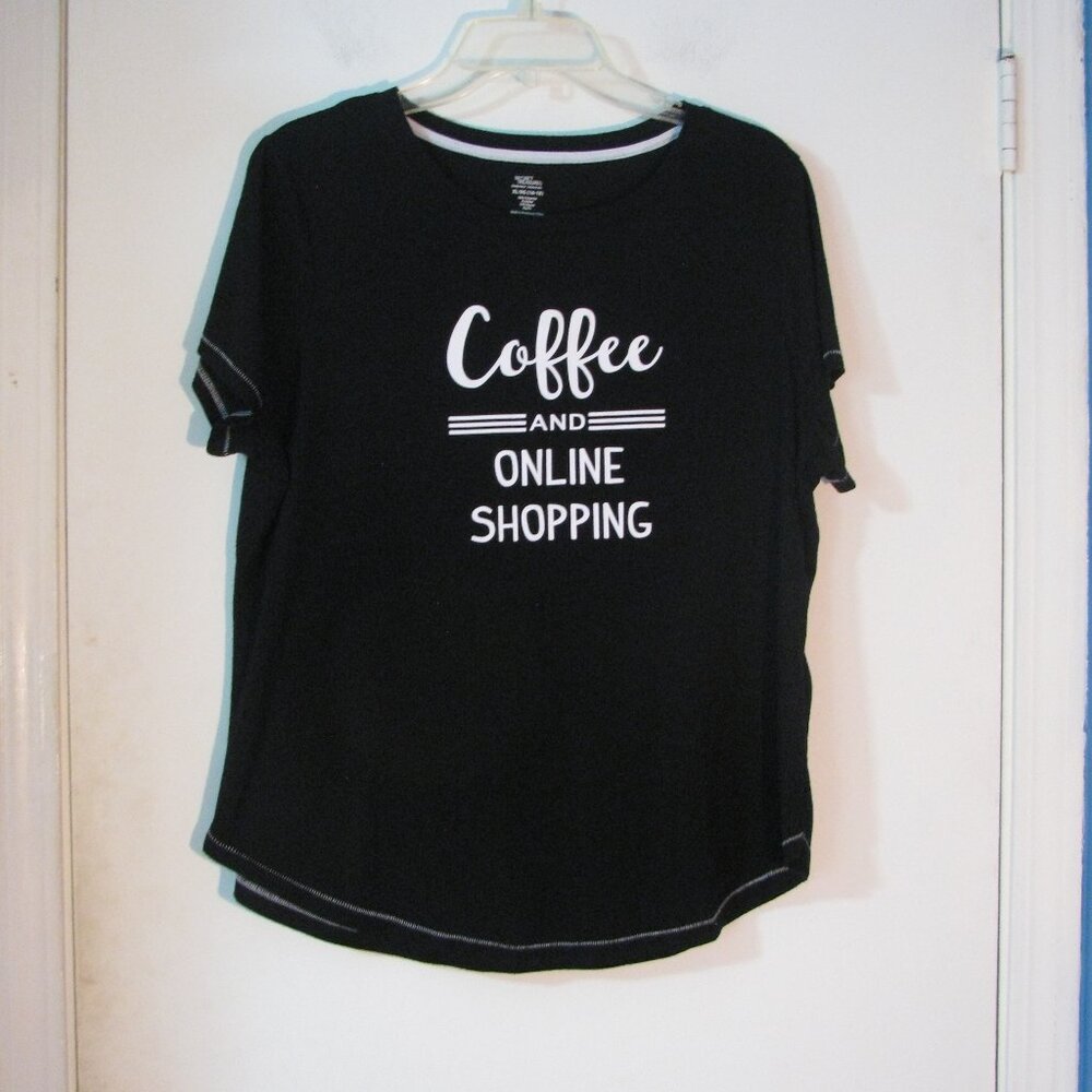 ** Secret Treasures Sleep Top XL 16 18 Coffee and Online Shopping Cute